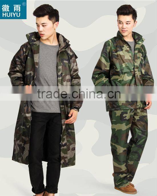 OEM factory 100% polyester or oxford raincoat army rain poncho military outdoor workplace bicycle motorcycle raincoat
