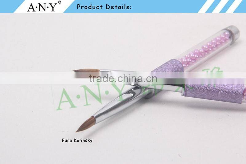 ANY 2016 New Arrival Pure Kolinsky Hair Beauty Pearl Inside Nail Acrylic Art Brush Pure Color Hot Sale