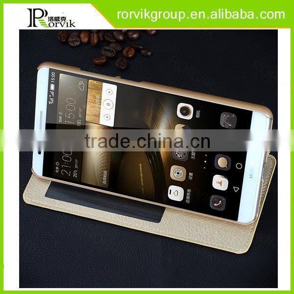 Newest Product brand name stand bumper phone case for HUAWEI MATE 7 two mobile leather phone case