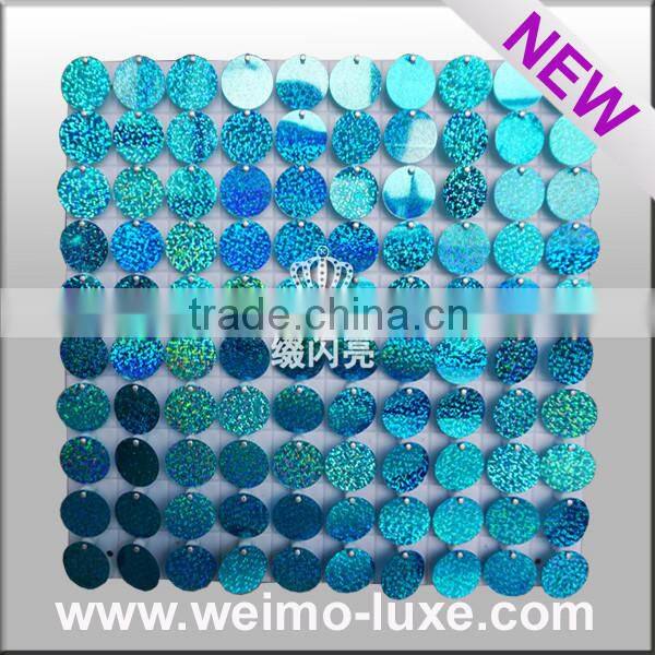 2016 New Reflective Blue Sequin Panel For Stage Decor Background