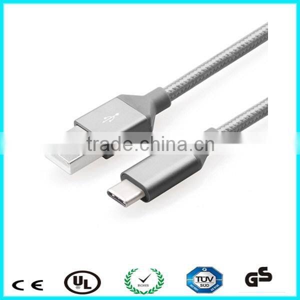 OEM 1m metal shell braided usb 2.0 type-c cable