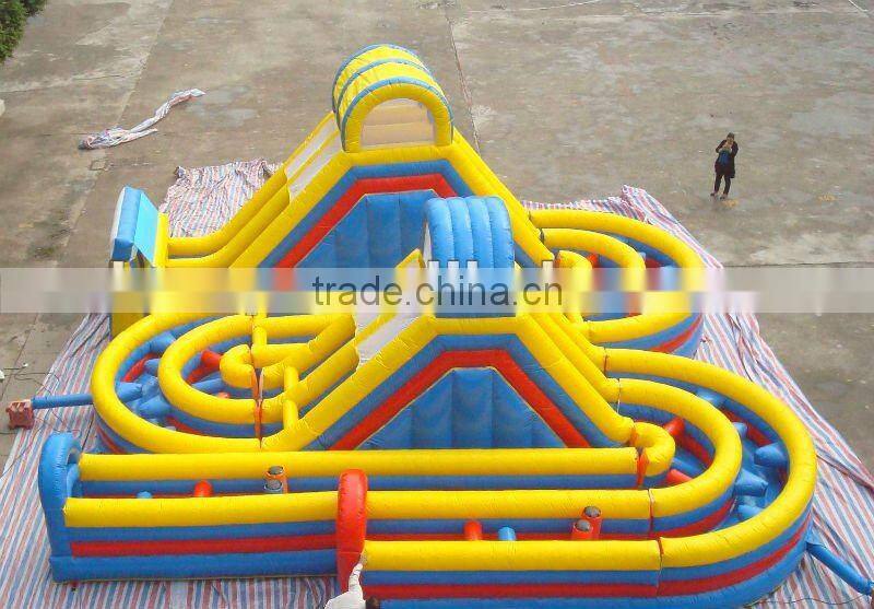 2016 hot interactive inflatable obstacle course jumpers/ giant inflatable playground