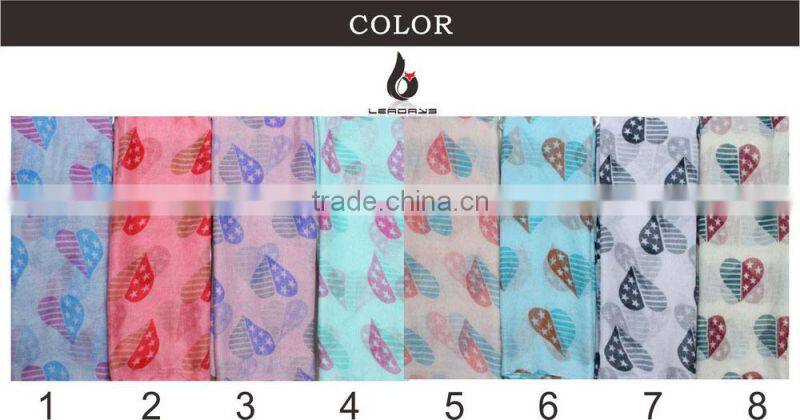 American flag printed heart design head scarf custom