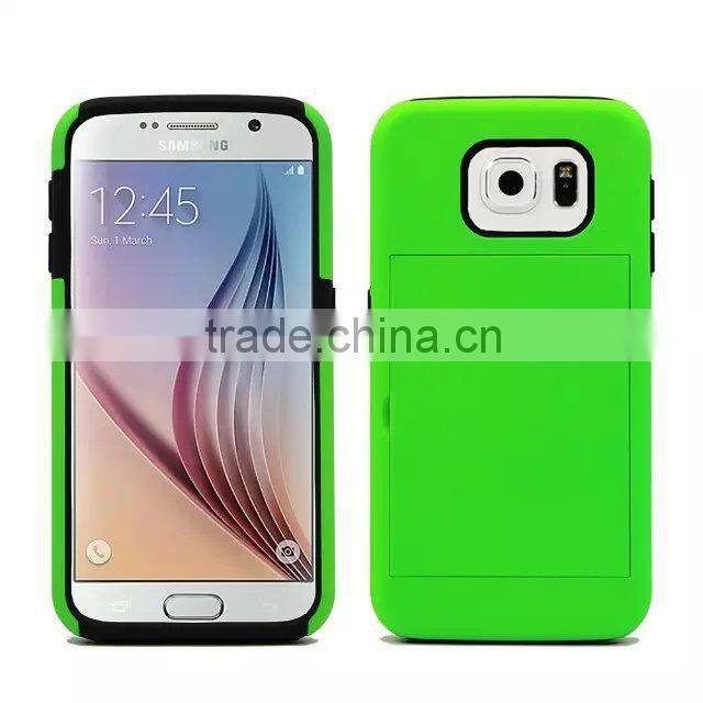 Creative Design mobile phone case with Card Box For Samsung S6,Hard armor Cover For Samsung S6