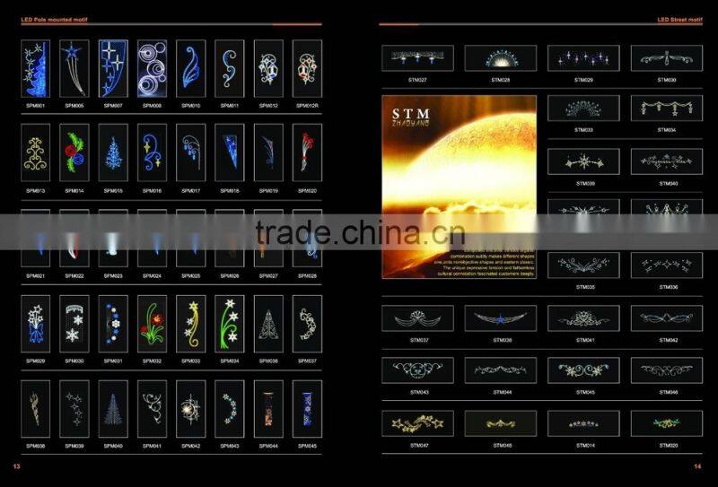 Cross Street Light With Gold Bell Motif Light Christmas Street Motif Light