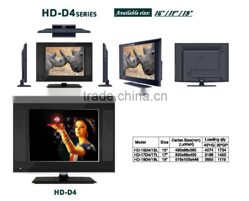 17" Black 4:3 Ultra-slim Small size Portable LCD TV