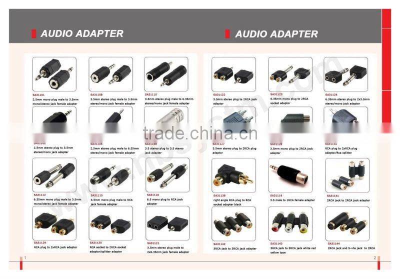 3.5mm socket to 2RCA socket adapter