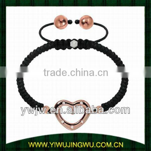 friendship bracelet style bracelet with hearts pendant(JW-G10542)
