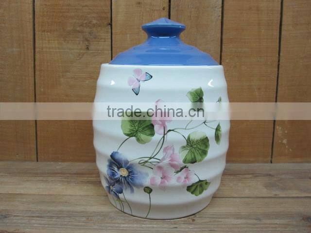 New Ceramic different size cookie jar with lid