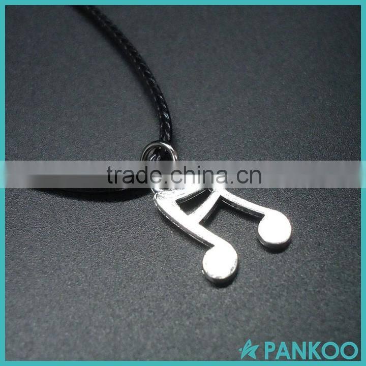 2016 Newest Fashion S925 Note Music Notation Sterling Silver Pendant Leather Vintage Men Necklaces for Women silver jewelry