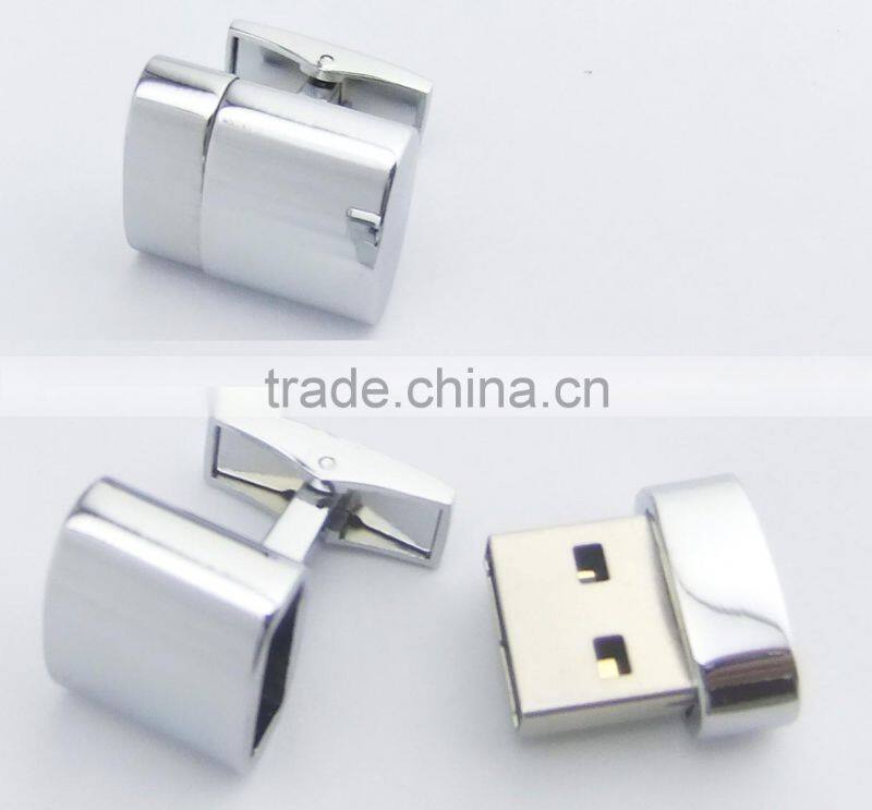 USB Cufflinks with custom logo Velvet gift box packing