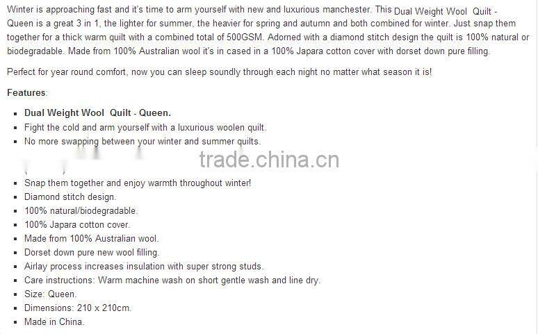 Luxury Wool Quilt Full Size Quilt Bedding Set White King Size Duvet Filling Sheep Wool