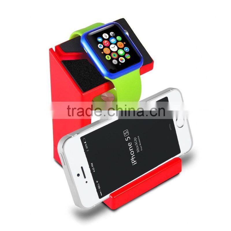 plastic stand holder for apple watch, 2 in 1 charging dock station for iphone/apple watch