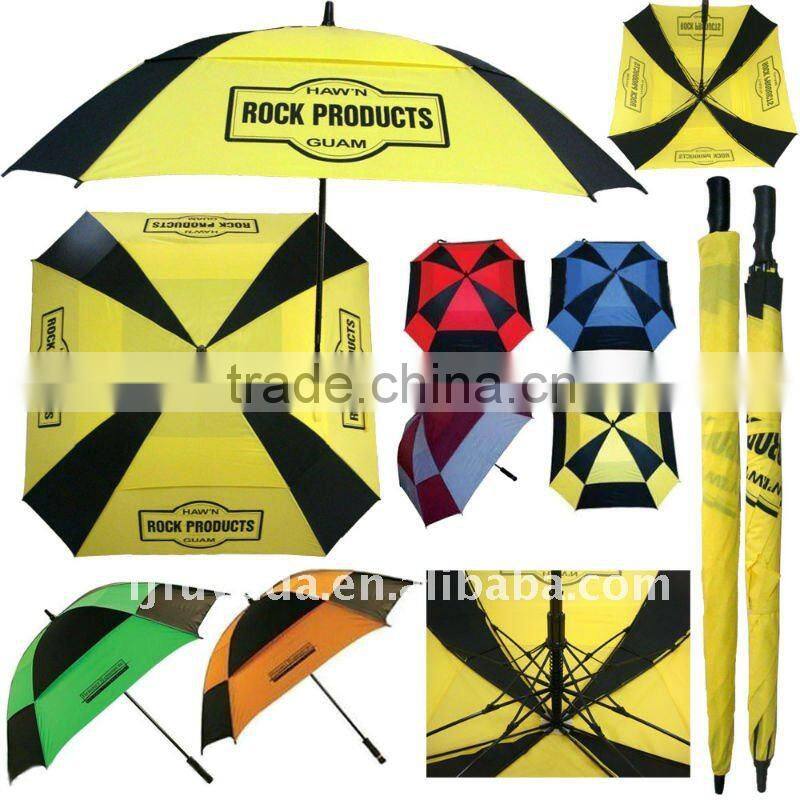 auto windproof double canopy golf umbrella