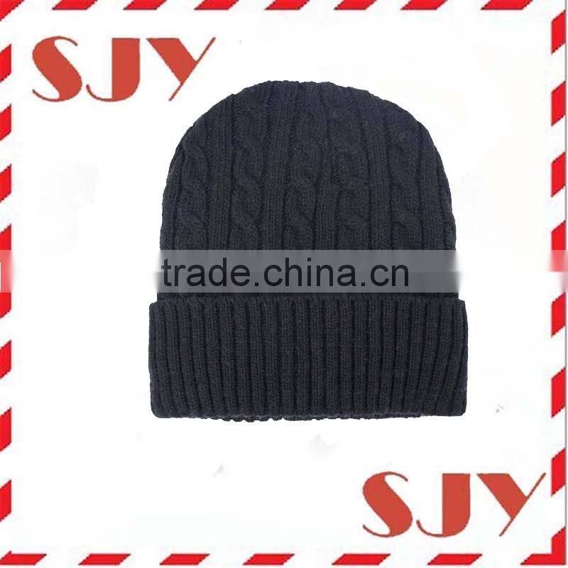 Super Soft & Warm Velour Lined Men's Wool Blend Knit Beanie Hat