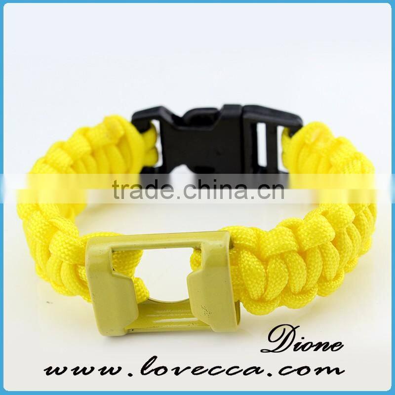 Outdoor practical Survival metal bottle opener paracord bracelet