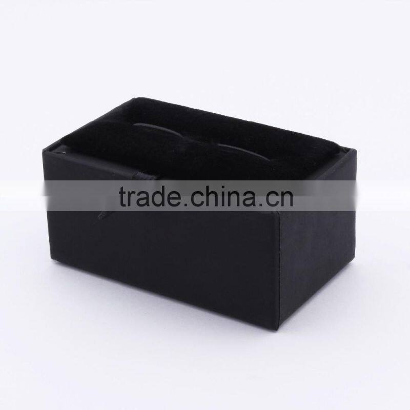 2016 new antique empty black craft paper cufflinks gift box packaging