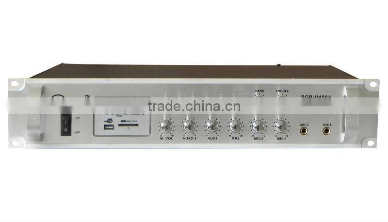 220W 2U Amplifier Audio with 6-Zone & MP3/FM Radio Antenna