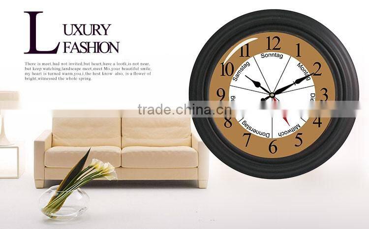High quality Week12inch round plastic Wall clock