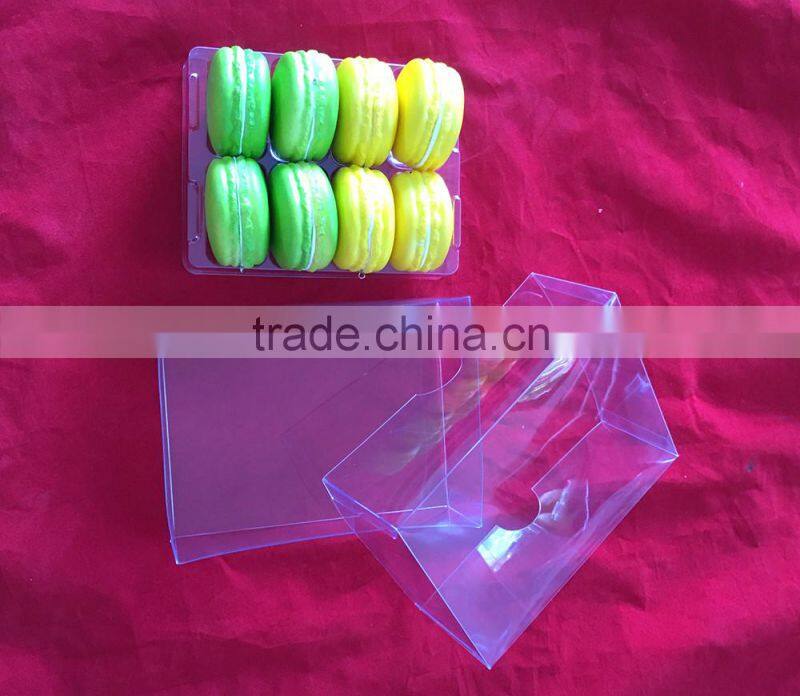 8 pcs food pack clear plastic macaron box printed with PET inner food trays food industrial use and grade plastic type 5 macaron