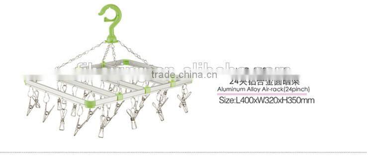 98768 Stainless steel Sock Hanger with 16 clips /stainless steel clothes rack