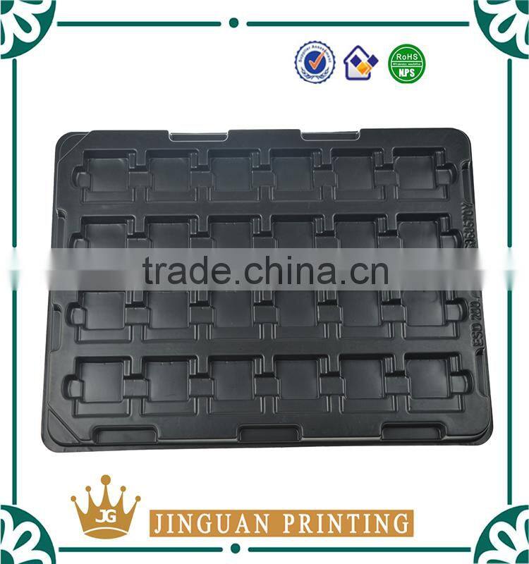 ESD plastic blister packaging tray with dividers for electronic component