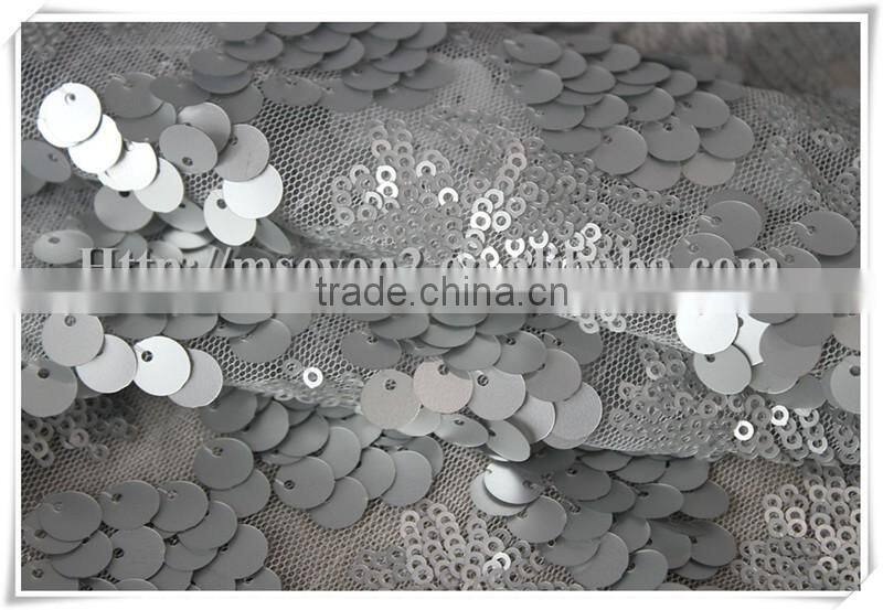 Latest Wholesale gray sequin fabric india/100 polyester glitter sequin fabric