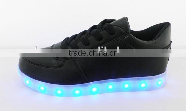 2016 New Shinning PU Light Up Children Casual LED Sneaker Sports Running Shoes