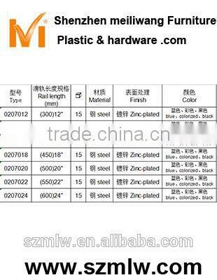 45mm steel rebound 3 ball bearing drawer slide