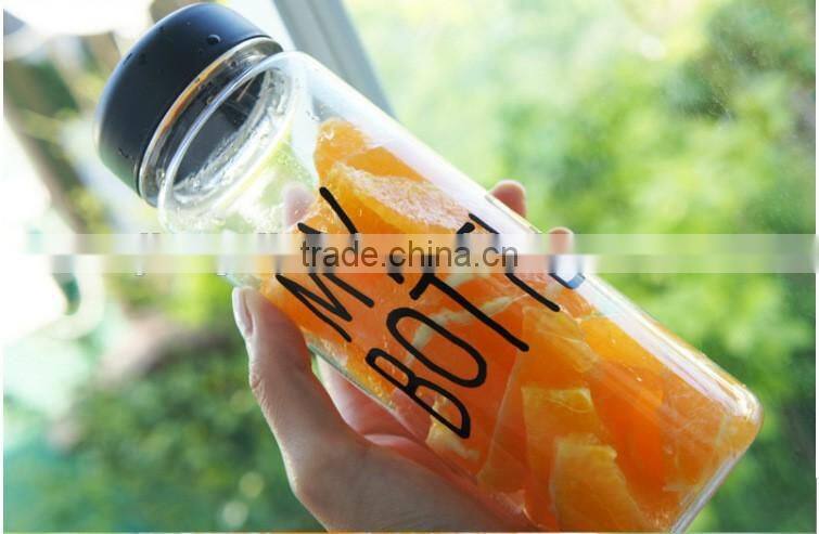 500ml plastic sport water bottle/water plastic bottle/my bottle with cloth bag