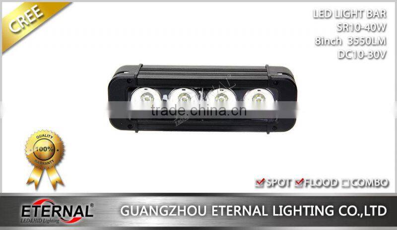 40W 8" high power spot flood combo heavy duty excavator road roller forestry machinery equipment truck led light bar