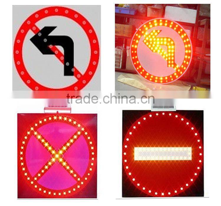 Turn round allowed solar led traffic sign board