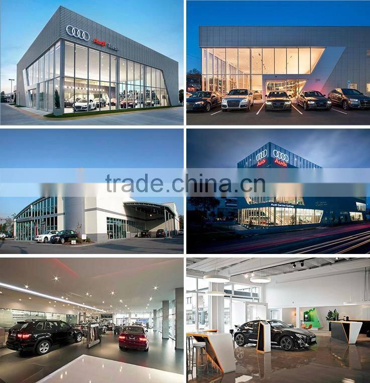 Prefab light structural steel 4S car showroom display stands