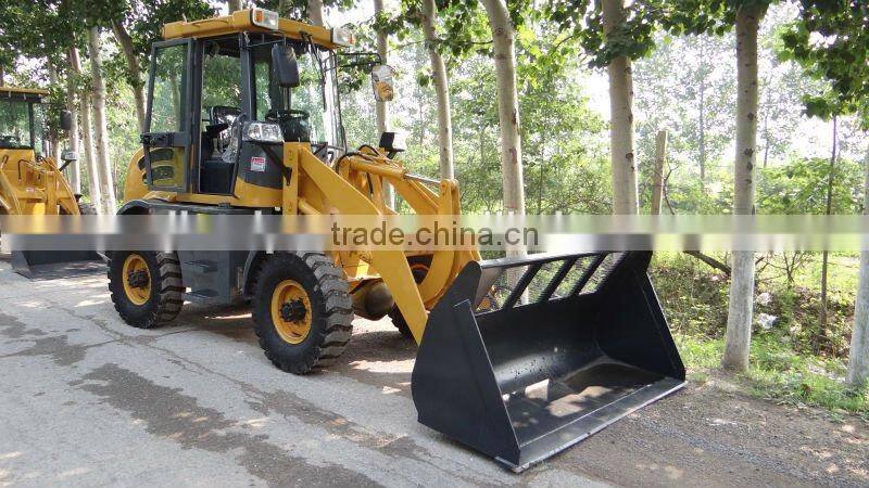 china factory supply 1200kg mini wheel loader with CE, with cab or sunshade