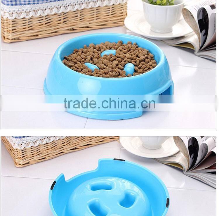 travel portable colorful plastic anti choke food dog cat slowing eating pet bowl