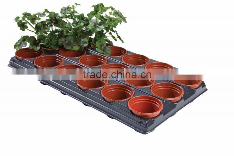 beautiful plastic small flower pot carry tray display
