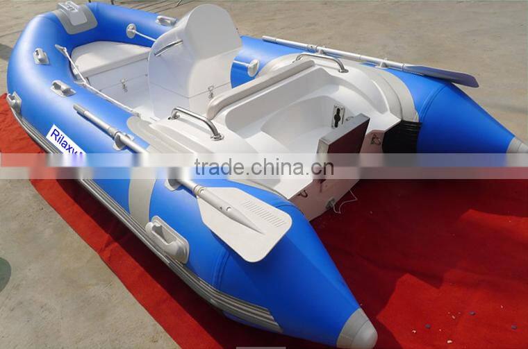 RILAXY Inshore & lake Chinese manufacturer oriented cheap small inflatable center steering console fishing boat for sale