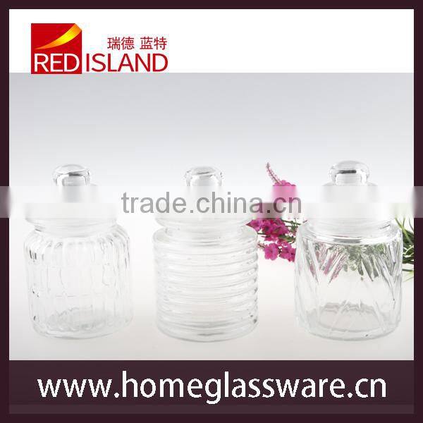 glass candy storage jar with lid