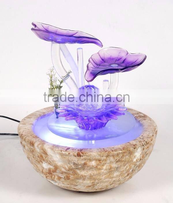 Glass water fountain for desktop decoration