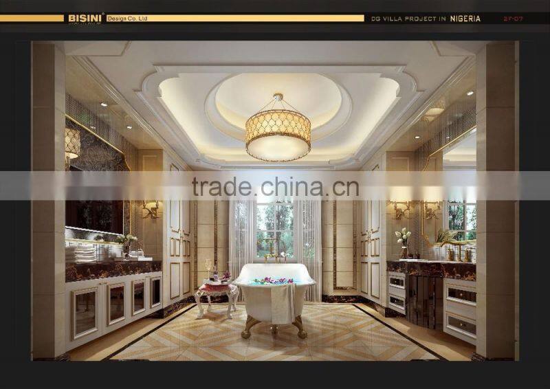 Luxury Classic Residential Bathroom 3D Interior Rendering Design for New Built Villa Wish Furnishing