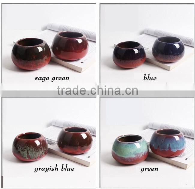 New christmas indoor decor glazed small succulent pot