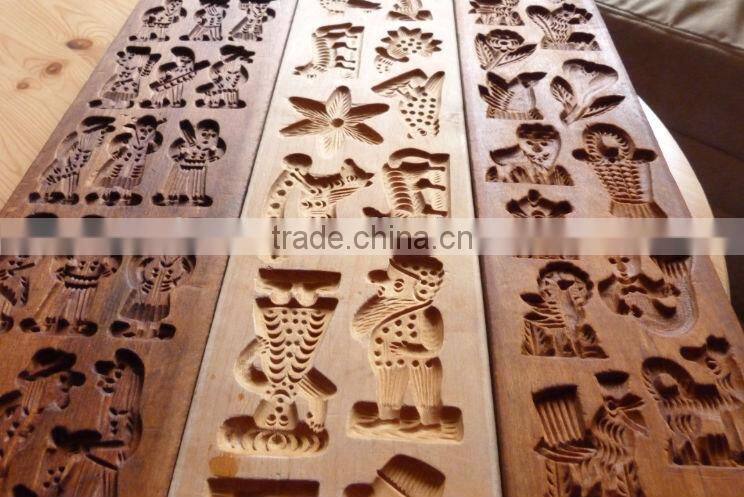 High Quality Wooden Carved Cookie Press Mold by CNC Machine Mould