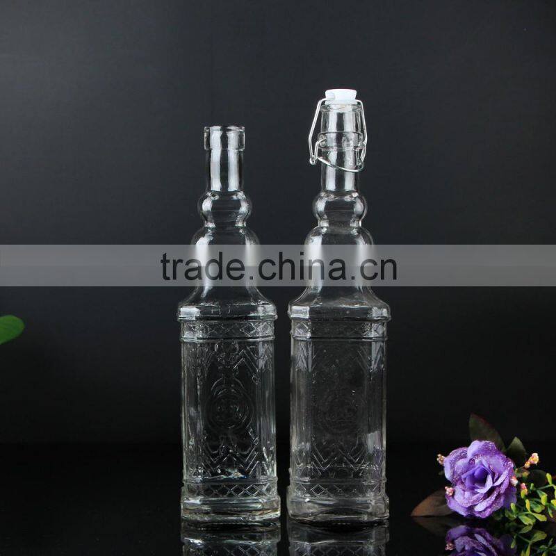 Customized design fancy glass wine bottles