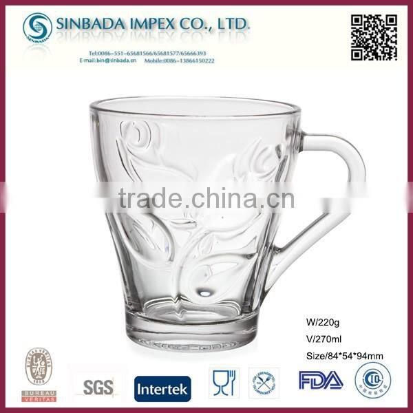 SGS Level KTZB21-5, new design wholesale bulk clear glass coffee mug