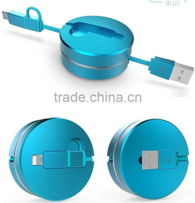 2 In 1 Universal Flexible Data Cable For Iphone 5s/6/6s And Android Mobile Phones Innovative Design Charging USB Cable