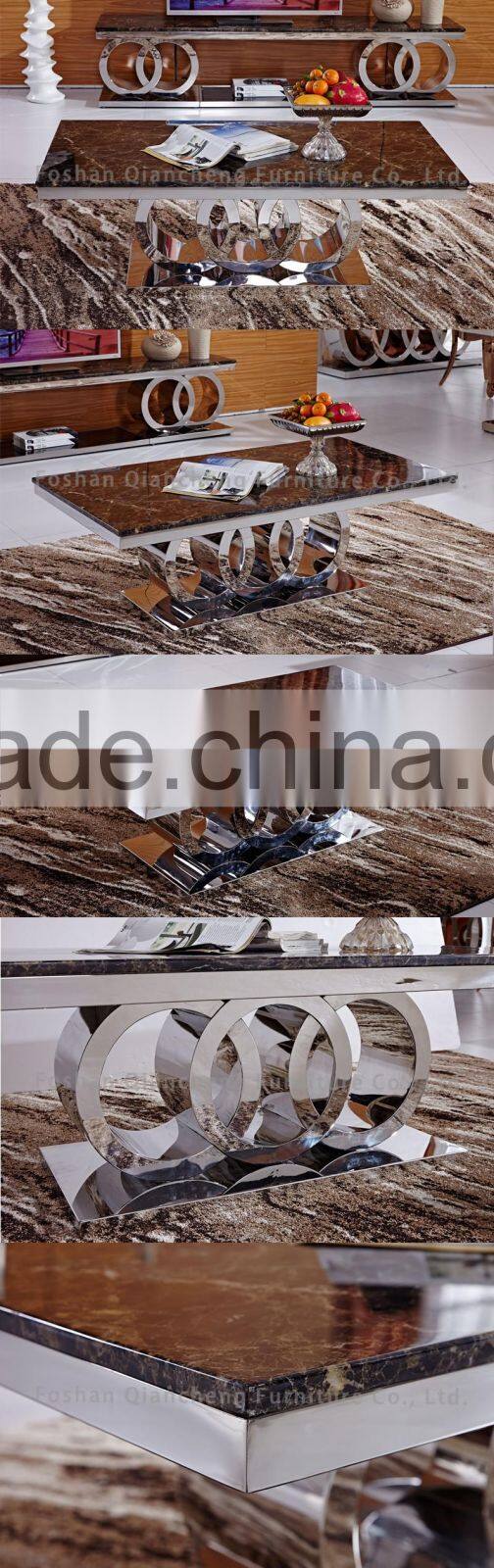 marble top coffee table with metal base for banquet hall