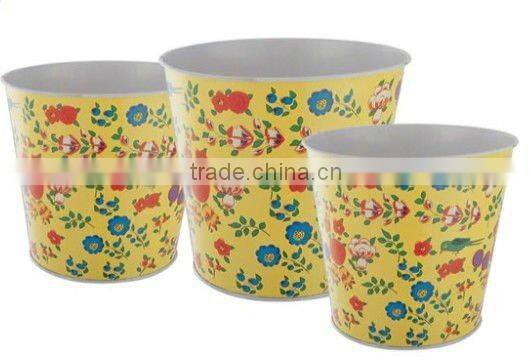 FB0001 flower galvanized metal bucket with handle Pot Planter
