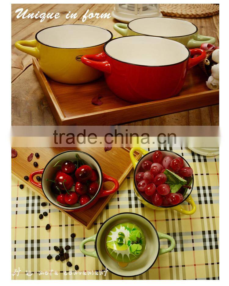 Stocked korean Ceramic decorative ceramic fruit bowl