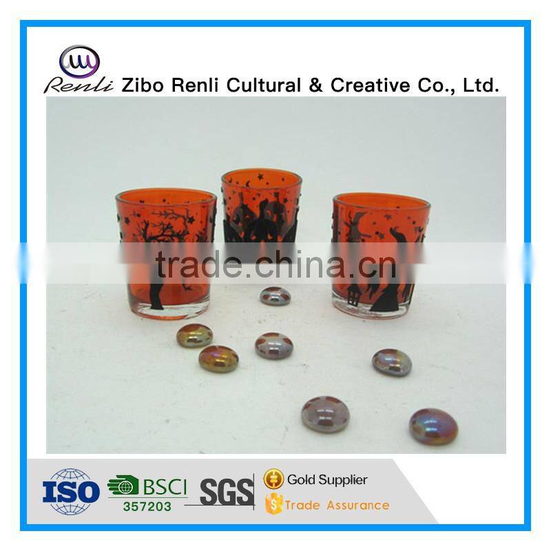 Red Cylinder Christmas Moroccan Candle Holder with Carving Design