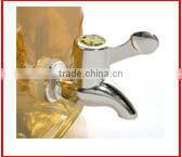 5L clear cylinder glass beverage dispenser with glass lid and stand